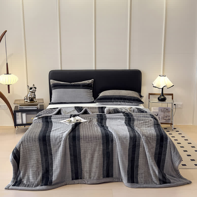 Geometric Grid Stripe Soft Throw Blanket - image 67