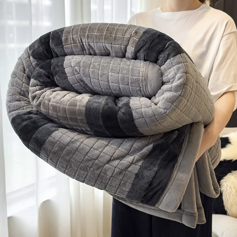 Geometric Grid Stripe Soft Throw Blanket - Dark Gray - 79" x 91" - image 62