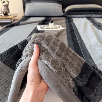 Geometric Grid Stripe Soft Throw Blanket - image 70