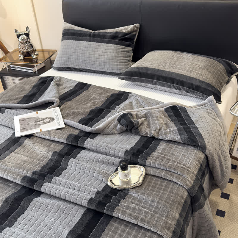 Geometric Grid Stripe Soft Throw Blanket - image 64