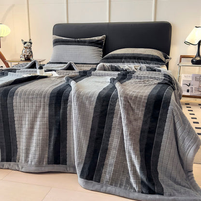 Geometric Grid Stripe Soft Throw Blanket - image 65