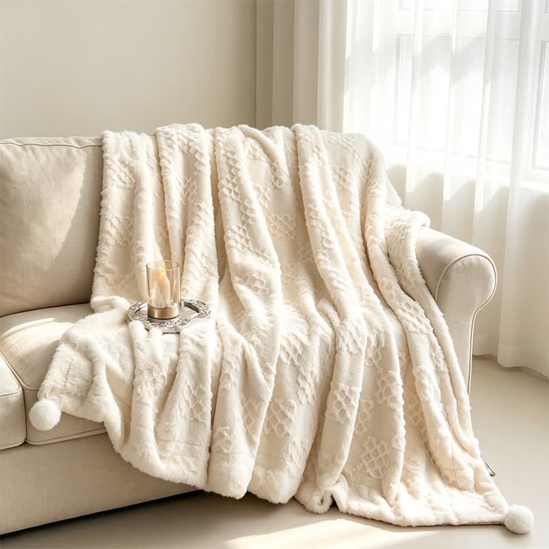Checkered Grid Reversible Throw Blanket - image 23