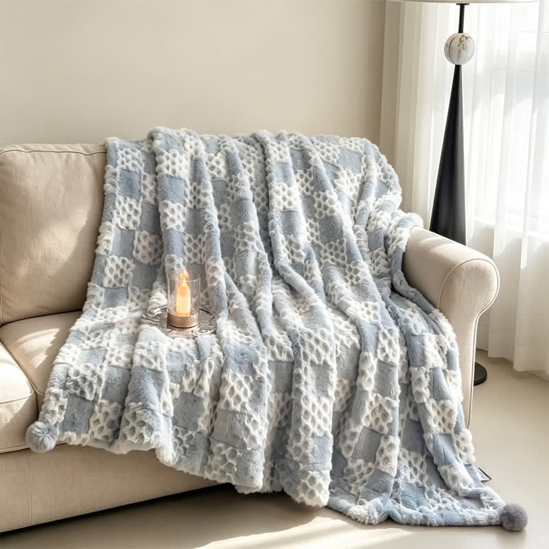 Checkered Grid Reversible Throw Blanket - image 31