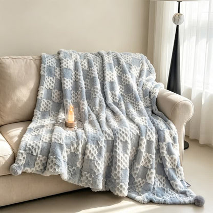 Checkered Grid Reversible Throw Blanket - image 31