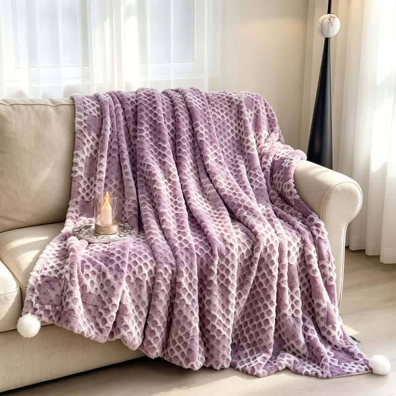 Checkered Grid Reversible Throw Blanket - image 41