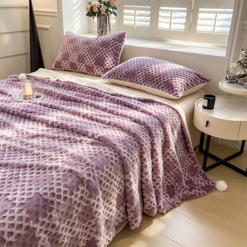 Checkered Grid Reversible Throw Blanket - image 37