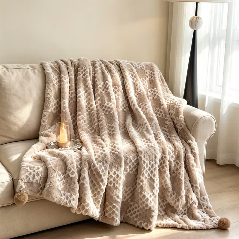 Checkered Grid Reversible Throw Blanket - image 51