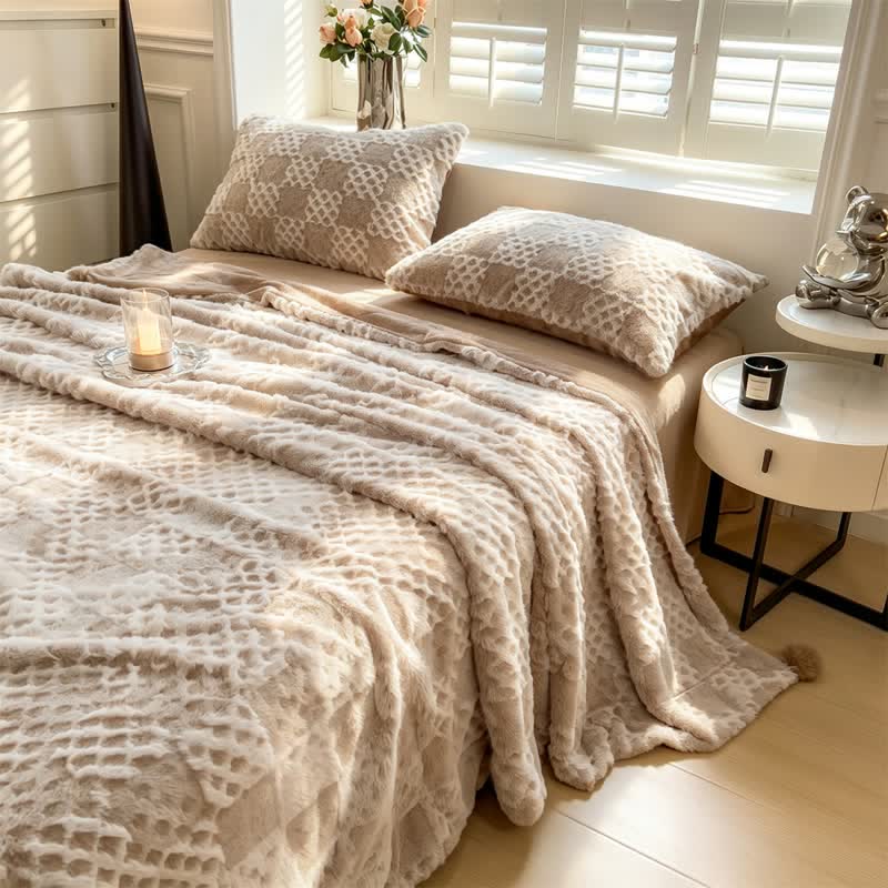Checkered Grid Reversible Throw Blanket - image 47