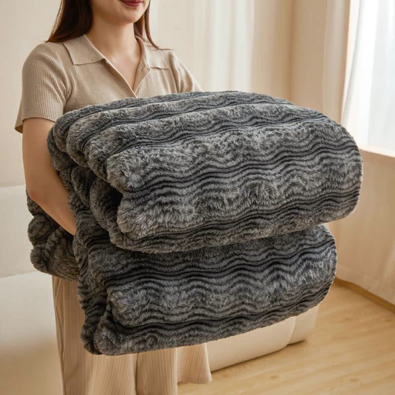 Soft Plush Wavy Fluffy Blanket - Dark Gray - 79" x 91" - image 31