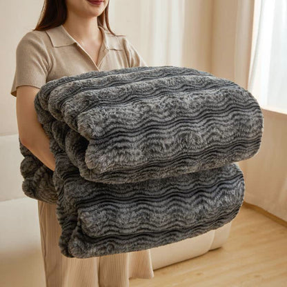 Soft Plush Wavy Fluffy Blanket - Dark Gray - 79" x 91" - image 31