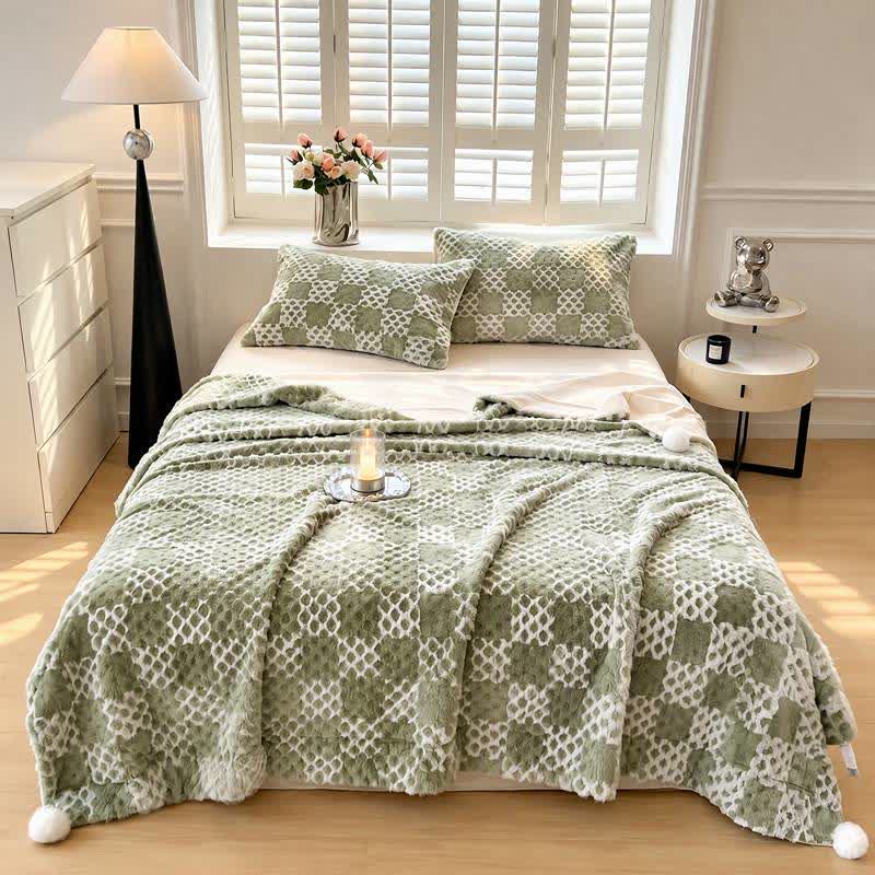 Checkered Grid Reversible Throw Blanket - image 3