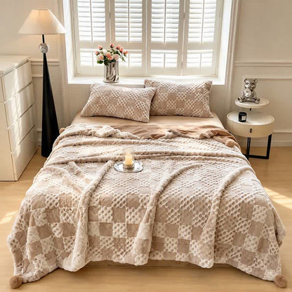 Checkered Grid Reversible Throw Blanket - image 48