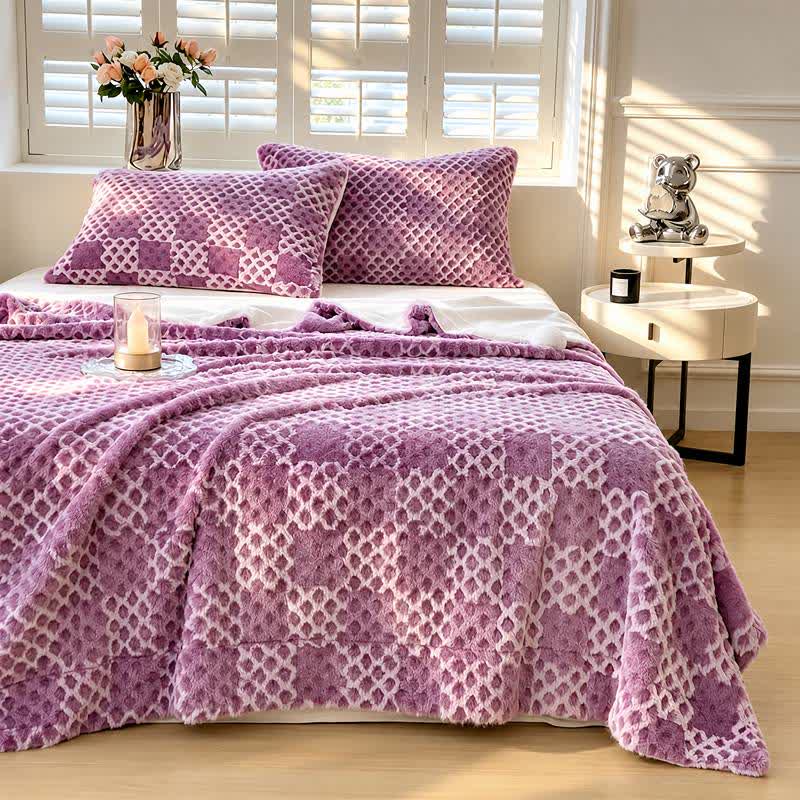 Checkered Grid Reversible Throw Blanket - image 39