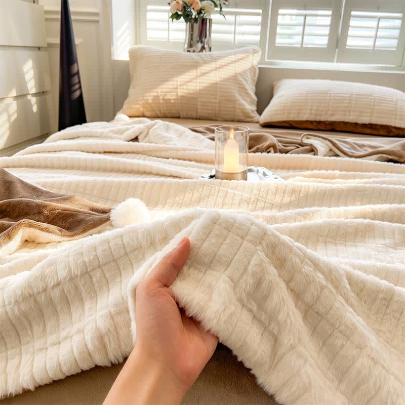 Modern Block Grid Cozy Reversible Blanket - image 14