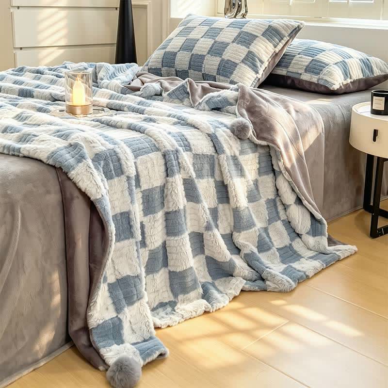 Modern Block Grid Cozy Reversible Blanket - image 26