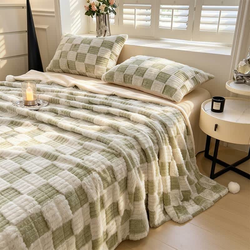 Modern Block Grid Cozy Reversible Blanket - image 35