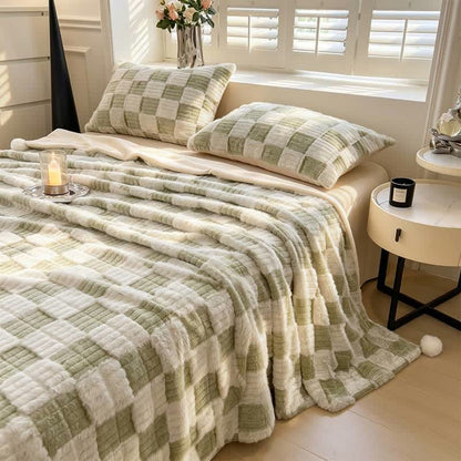 Modern Block Grid Cozy Reversible Blanket - image 35