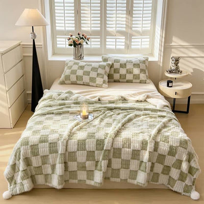 Modern Block Grid Cozy Reversible Blanket - image 36