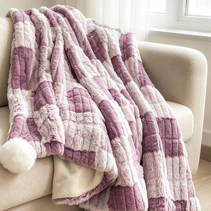 Modern Block Grid Cozy Reversible Blanket - image 46