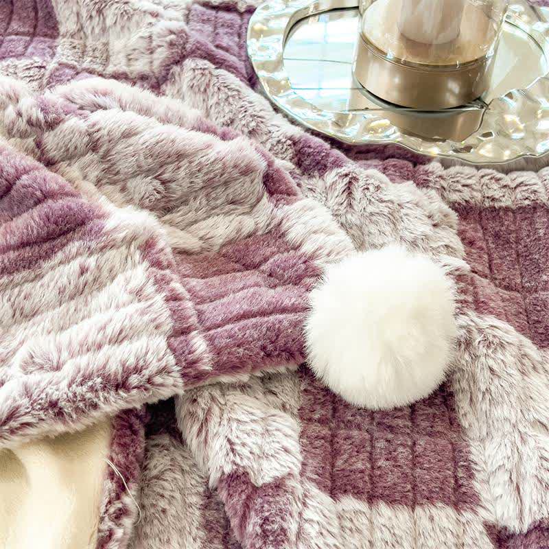 Modern Block Grid Cozy Reversible Blanket - image 49