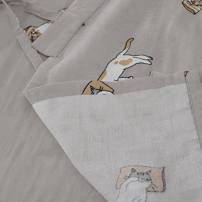 Couple Matching Cat Cotton Kimono Loungewear - image 5