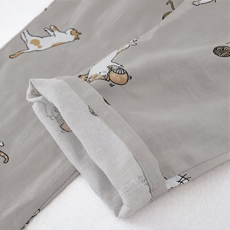 Couple Matching Cat Cotton Kimono Loungewear - image 8