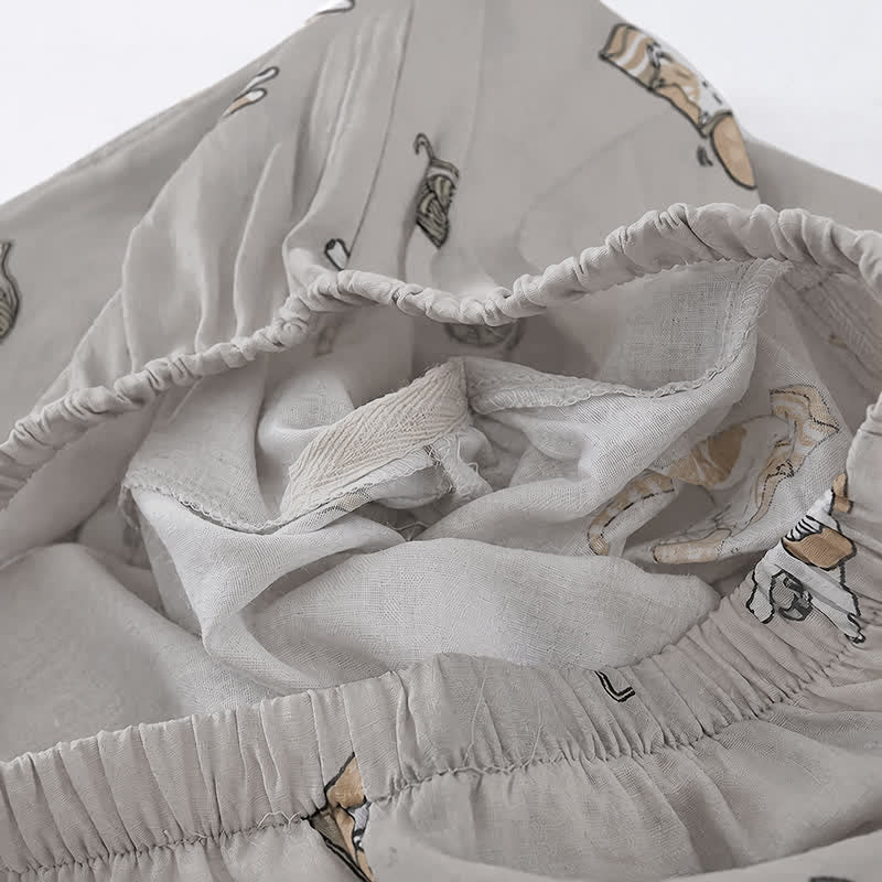 Couple Matching Cat Cotton Kimono Loungewear - image 13
