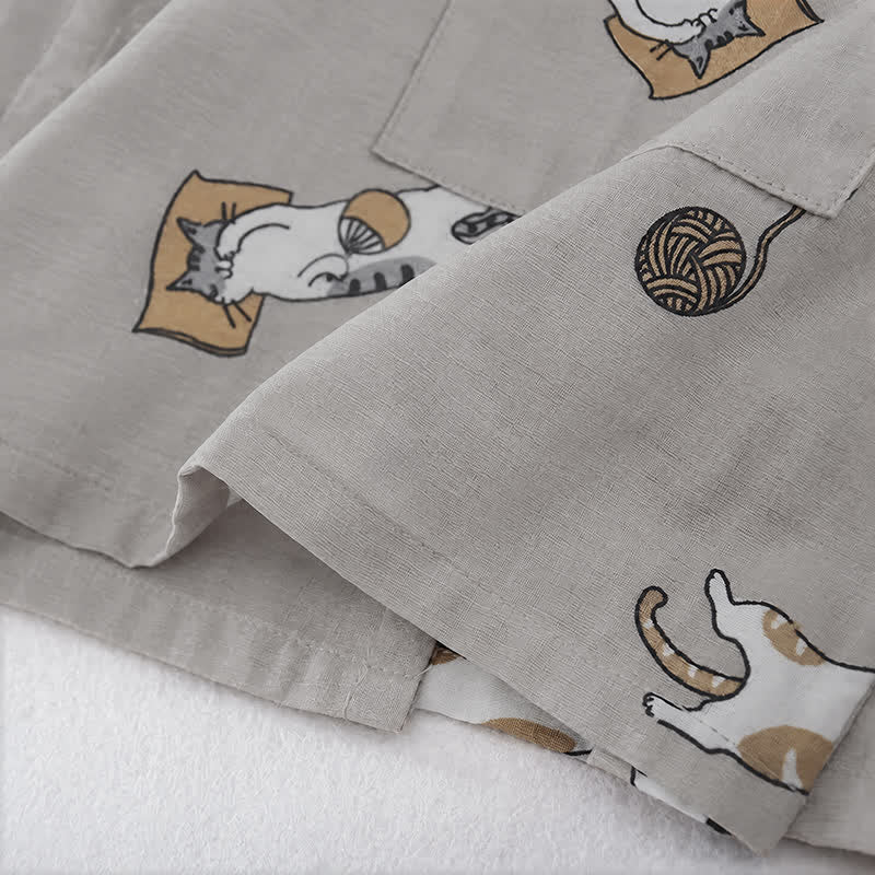 Couple Matching Cat Cotton Kimono Loungewear - image 15