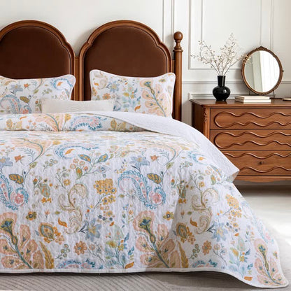 Country Style Multicolor Flower Cotton Quilt Set - image 1