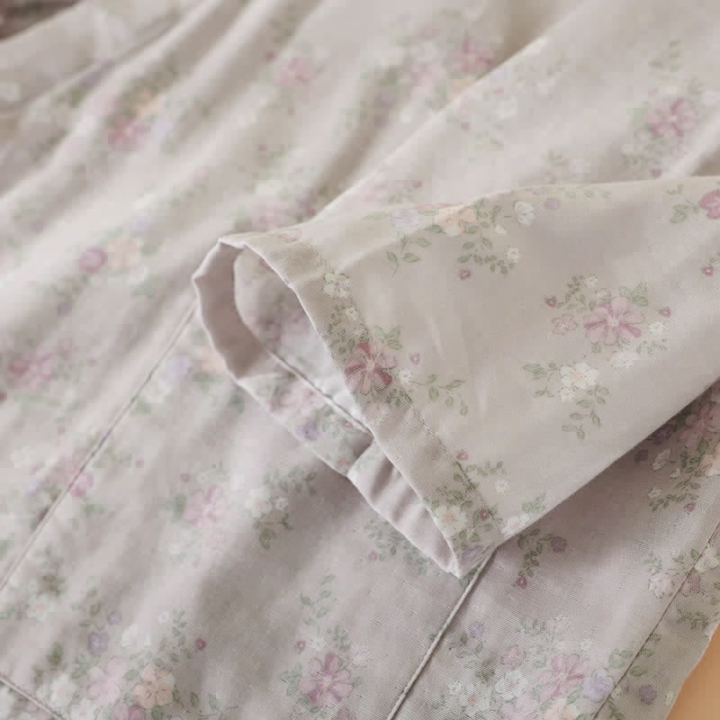 Floral Cotton Gauze Nightgown Home Wear - image 9