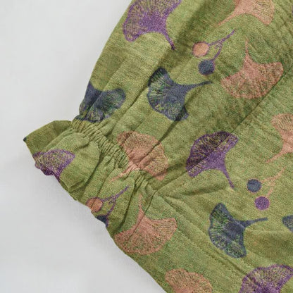 Retro‑Style Ginkgo Leaf Cotton Loose Lounge Pants - image 14