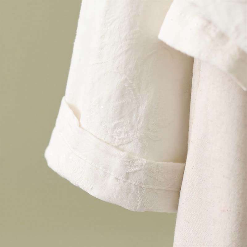 Vintage Cotton Linen Frog Button Lounge Top - image 29