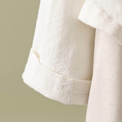 Vintage Cotton Linen Frog Button Lounge Top - image 29