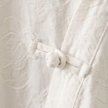 Vintage Cotton Linen Frog Button Lounge Top - image 30
