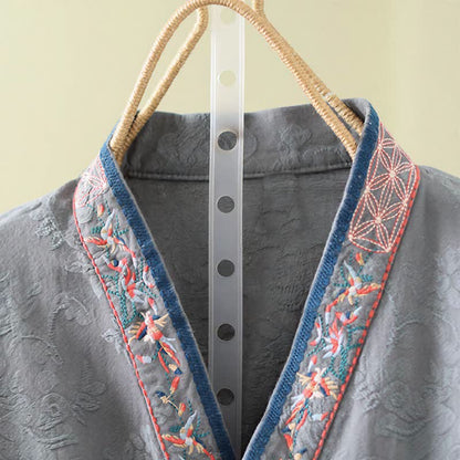 Vintage Cotton Linen Frog Button Lounge Top - image 19