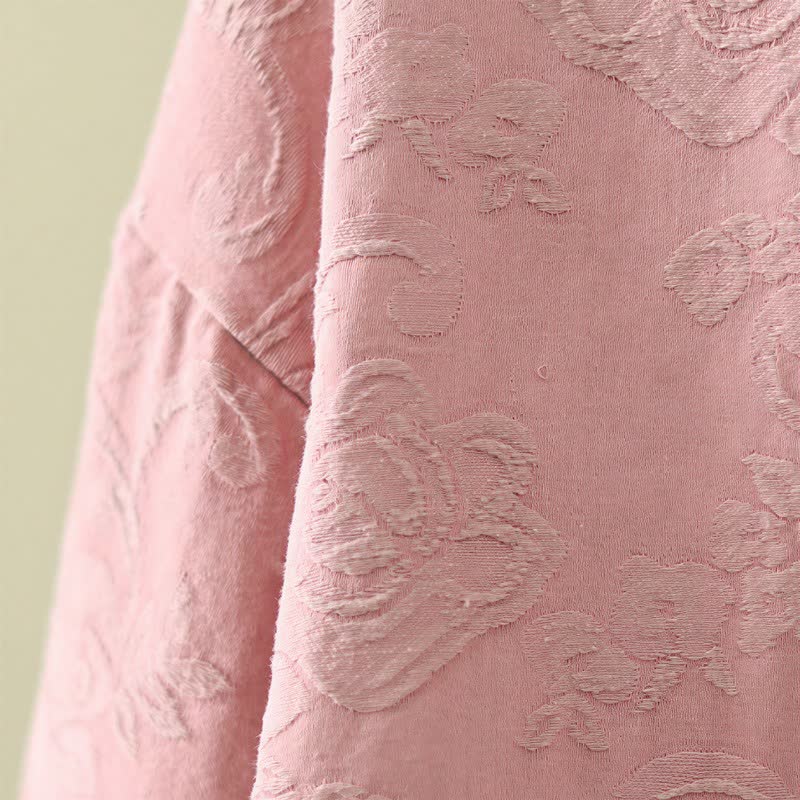 Vintage Cotton Linen Frog Button Lounge Top - image 8
