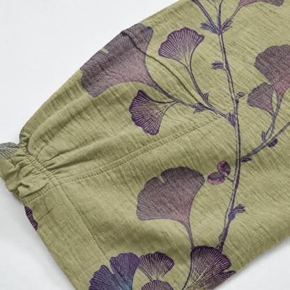 Ginkgo Branch Cotton Harem Pants with Pockets - image 16