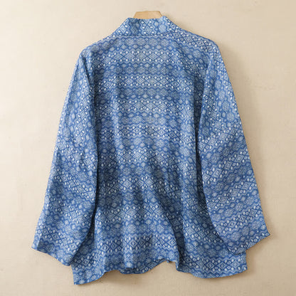 Casual Geometric Print Lounge Cardigan - image 1