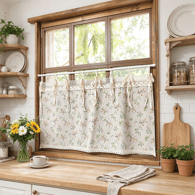 White Spring Tension Curtain Rod - image 1