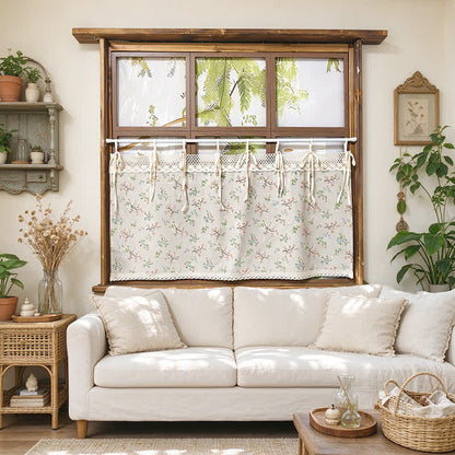 Gardenia Floral Tie-Up Cafe Curtain - image 4