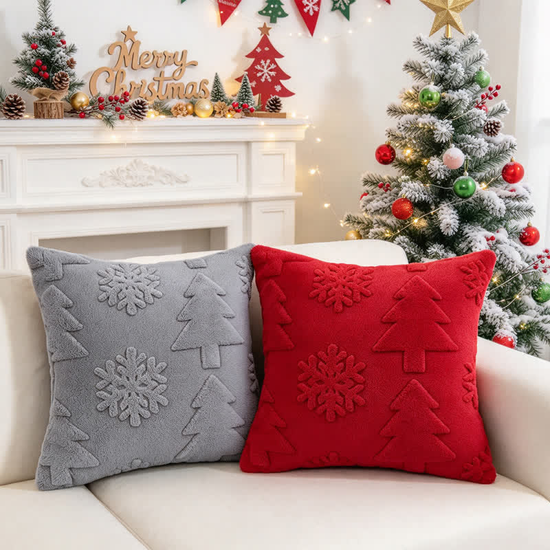 Christmas Tree Snowflake Embossed Pillow Cover - image 18