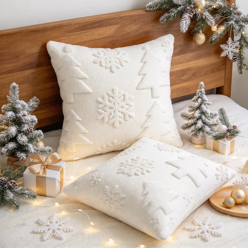 Christmas Tree Snowflake Embossed Pillow Cover - image 11