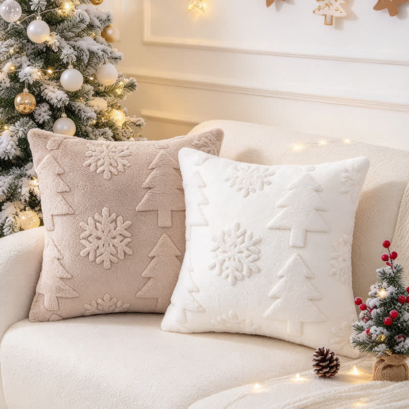 Christmas Tree Snowflake Embossed Pillow Cover - image 13