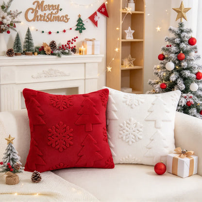 Christmas Tree Snowflake Embossed Pillow Cover - image 3