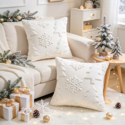 Christmas Tree Snowflake Embossed Pillow Cover - image 12