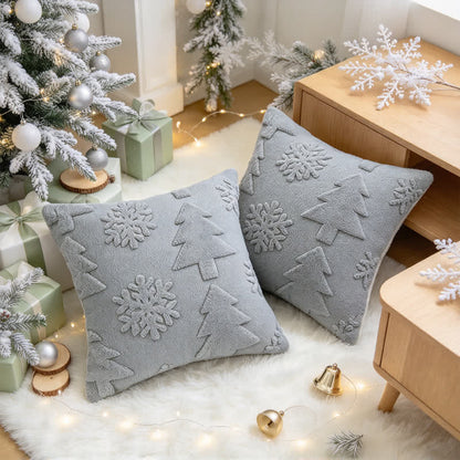 Christmas Tree Snowflake Embossed Pillow Cover - image 16