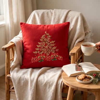 Christmas Tree Gift Box Pillow Cover - image 3