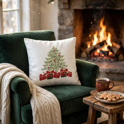 Christmas Tree Gift Box Pillow Cover - image 6