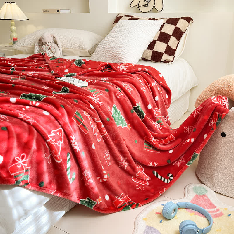 Red Christmas Tree Gift Throw Blanket - image 8