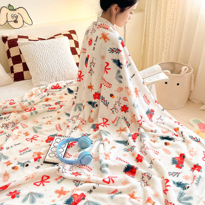 Cream Christmas Truck Bow Tree Throw Blanket - image 3